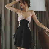 Lace Satin Cutout Slip - Sensual Trends